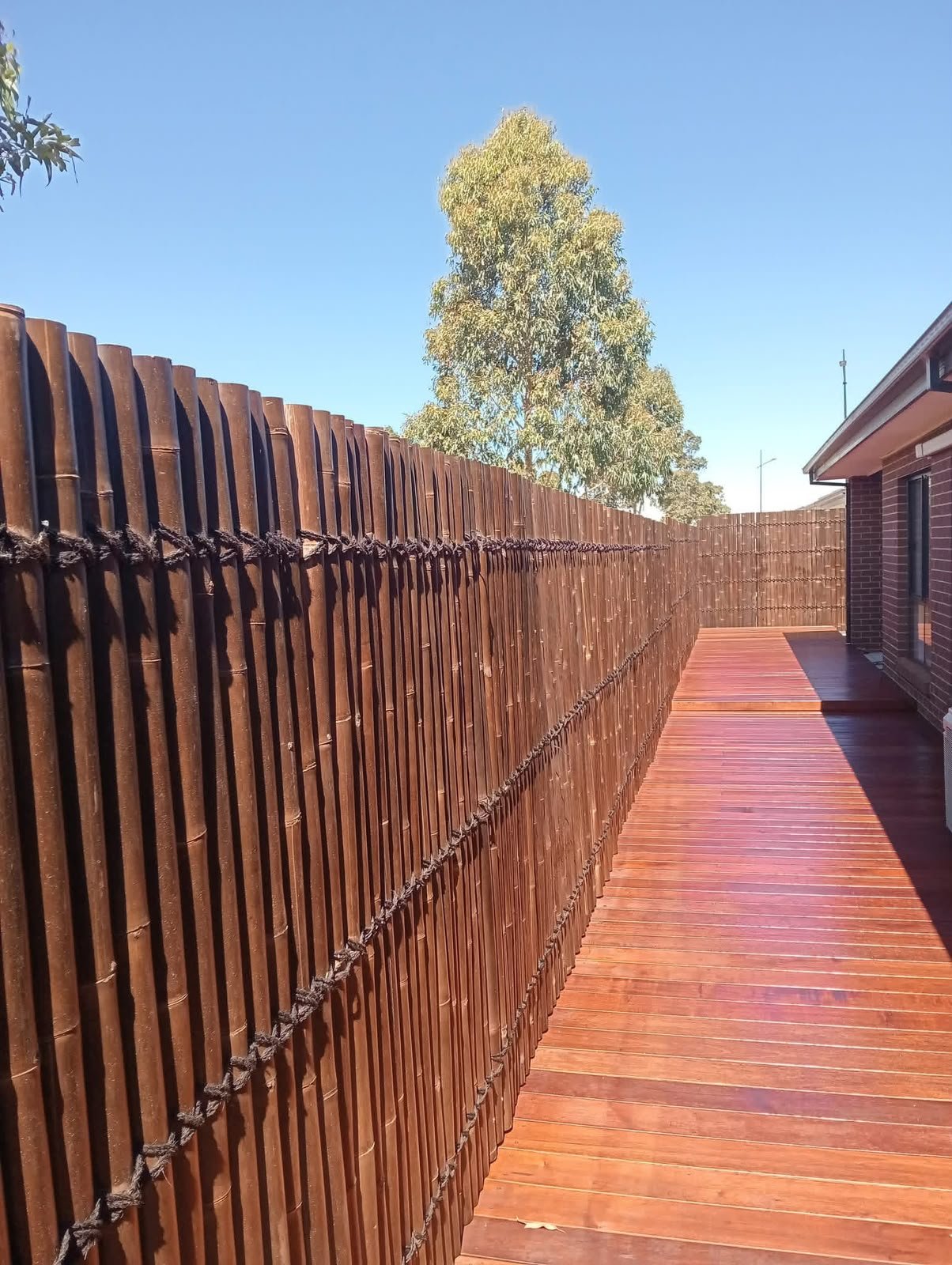 Deck & Bamboo Fence Staining